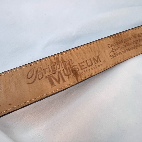 Vintage 90’s BRIGHTON Museum Collection Black Leather Coin Belt SZ M main image 5